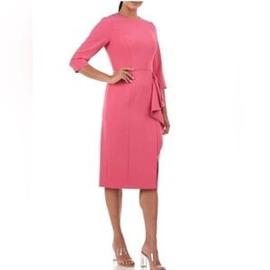 Kay Unger Loretta Midi Sheath Dress in Desert Rose Size 6 NWT